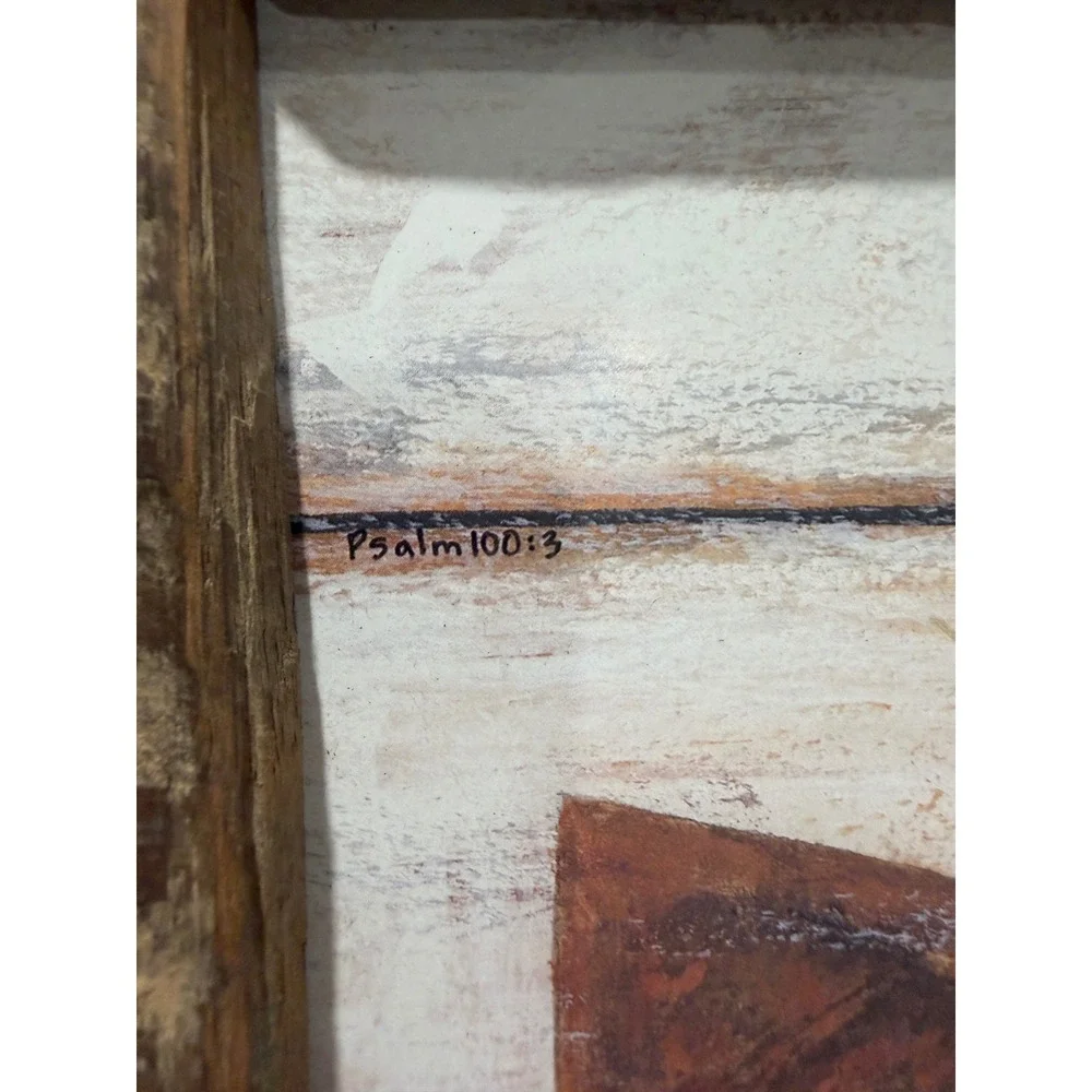 Jan Michael Crafts Annie LaPoint Windmill Reclaimed Wood Frame Art Psalm 100:3